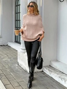 Chiquease Elegant Solid Color Turtleneck Sweater, Suitable For Commuting, Autumn/Winter - Khaki - View 6