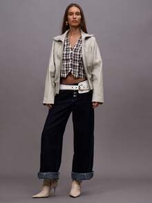 MUSERA Top corto ajustado con cuello en V y botones a cuadros, para salir de noche, uso diario, primavera, verano, otoño e invierno - Multicolor - Ver 5