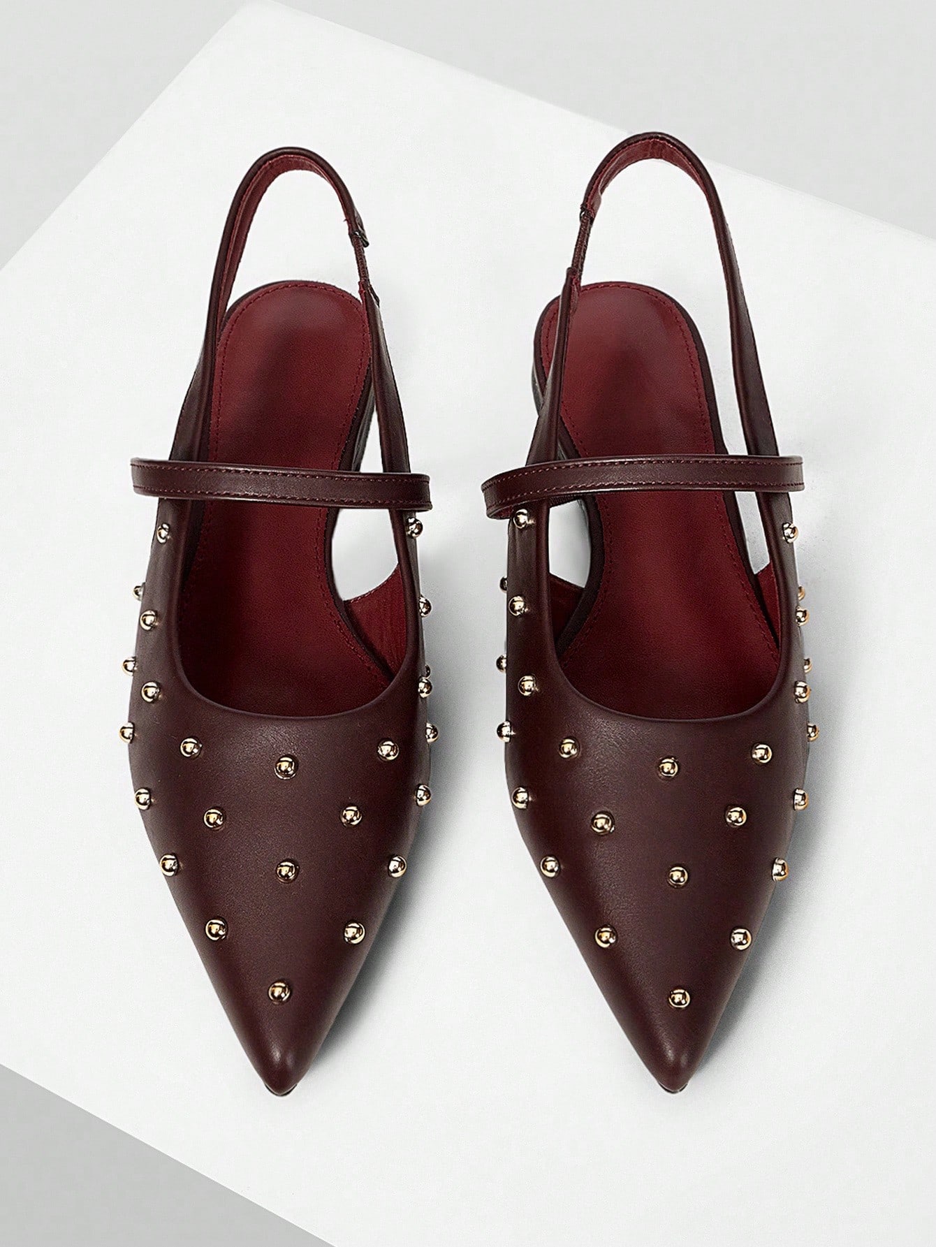 Mnmlis Women’S Fashion Pointed Toe Rivet Flat Loafers For Daily Wear For