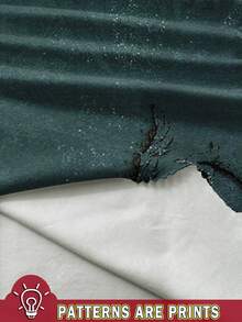 EMERY ROSE Bộ 2 món đồ thường ngày tối giản in họa tiết màu xanh lá cây đậm cỡ lớn, phù hợp cho mùa hè - Màu xanh lá cây đậm - Xem 3