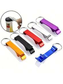 1/16/50/100个装便携式啤酒开瓶器钥匙扣迷你口袋铝合金饮料啤酒开瓶器婚礼派对回礼，适用于户外活动、露营，父亲节礼物 - 彩色 - 查看 9
