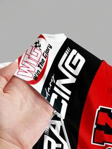 Slaydiva Luźny, sportowy kombinezon inspirowany wyścigami, z długim rękawem i golfem, zapinany z przodu na zamek błyskawiczny, odpowiedni na jesień/zimę, sezon wyścigowy i sportowy