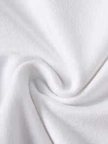 SHEIN 2 件套男婴休闲牛仔背带裤和 T 恤套装，春/夏/秋/冬，白色修身针织长袖 T 恤搭配中蓝色牛仔锥形背带裤，面料柔软舒适，时尚日常穿着 - 藍白色 - 查看 5