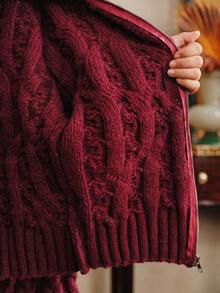 Arave Women's Fashion Zipper Half-Placket Cardigan Sweater