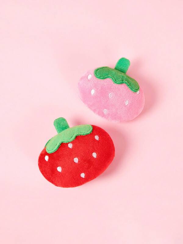 PETSIN 1pc Simulated Strawberry Plush Pet Sound Toy – Squeaky Dog And Cat Toy, Available In Pink And Red, Adorable Fruit-Shaped Gift For Pets, Engaging Play And Chewing