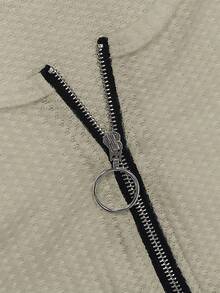 INAWLY Women's Casual Solid Color Half Zip T-Shirt, Versatile For Autumn