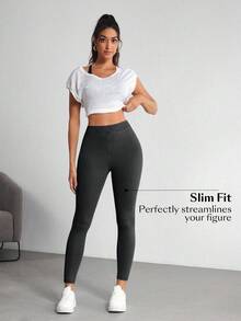 Flexra 女式松紧腰紧身休闲牛仔裤 - 黑色 - 查看 2