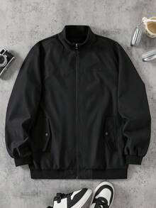 SHEIN Mirajuku Giacca casual con colletto alla coreana e stampa di dinosauri per ragazzi adolescenti