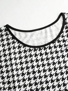 EMERY ROSE Plus Size Women Colorblock Sleeveless Dress & Long Sleeve Cardigan Knit Casual Set For Spring And Autumn Fall Cloth For Women - Black and White - View 6