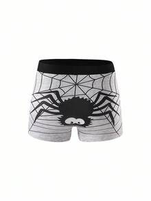 6pcs Boys' Comfortable Spider Print Boxer Briefs, Cartoon Print Underwear
