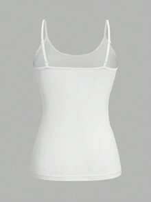 SHEIN EZwear 4pcs/Set Plus Size Women Solid Color Casual Tight-Fitting Camisole Vest Top, Versatile For Spring/Summer