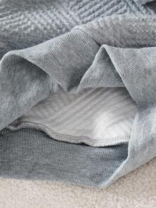 Genkimix Kids Winter Toddler Boys' Hooded Pocket Jacquard Textured Striped Paris English Graphic Street Style Sweatshirt Hoodies  Long Sleeve Top Grey Red Printed Letters - Grey - View 7