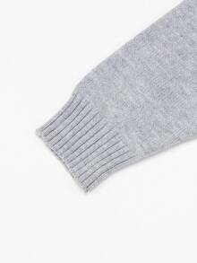 Jouncy Casual Loose Crew Neck Long Sleeve Women Sweaters - Grey - View 5