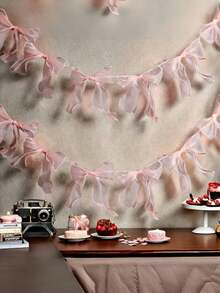 1pc 12 Bows Elegant Garland Pink White Black Purple Bow Decor For Princess Theme Party Birthday Wedding Valentine Day Decoration For Shelves Walls Background Room Decor Party Favors - Multicolor - View 2