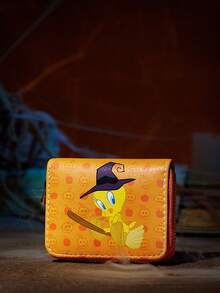 LOONEY TUNES X SHEIN 1pc Pumpkin & Duckling All-Over Print Minimalist Zipper Coin Purse For Women - Multicolor - View 1