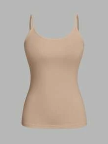 SHEIN EZwear 4pcs/Set Plus Size Women Solid Color Casual Tight-Fitting Camisole Top, Versatile For Spring/Summer - Multicolor - View 8