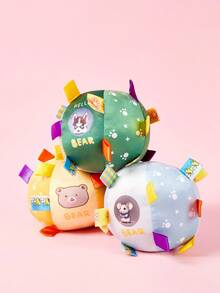 PETSIN 1 Đồ chơi hình cầu bằng vải nhung lông có chuông tích hợp - Bóng thú cưng tương tác huấn luyện âm thanh dễ thương, đồ chơi mềm mại đi kèm cho chó nhỏ và vừa, thời gian chơi hấp dẫn và nhai cho chó con - Nhiều màu - Xem 1