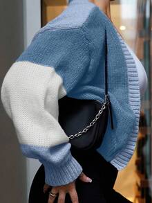 SAYEHFBABY Colorblock Drop Shoulder Duster Cardigan,Long Sleeve Tops Fall Winter Cloth For Women - Multicolor - View 8