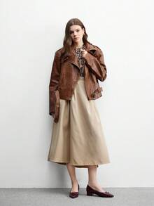 CUCCOO BIZCHIC 休闲通勤简约百搭粗跟女式浅口鞋 - 酒紅色 - 查看 10