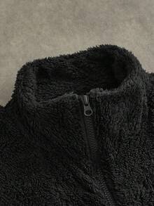 EASEVO 大码男士时尚蓬松刺绣长袖夹克，秋冬，垃圾摇滚风 - 黑色 - 查看 6