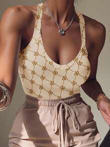 Rovax Body sexy à imprimé lettres pour femmes - Multicolore - Voir 4