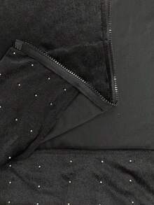 Sunspun Plus Size Women Sexy Hooded Faux Fur Zipper Studded Long Sleeve Jacket Sweatshirt Sweatshirt, Autumn/Winter