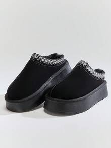 Solezae Women's Casual, Comfortable Classic Platform Ultra Mini Ankle Boots For Warm For Christmas Valentine's Day - Black - View 7