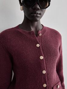 Lumivelle Set elegant de 2 piese pentru femei, cu pulover parfumat, mânecă lungă, guler rotund și fustă maxi, potrivit pentru ocazii formale în toamnă/iarnă - roșu - Vizualizare 7