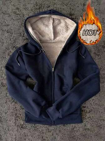 Rina Fox New Solid Color Zipper Hooded Casual Women Jacket Sweatshirt