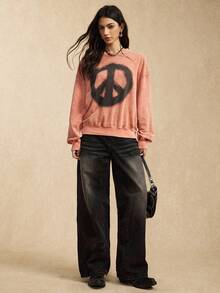 Easelle 秋冬雪花直喷图案卫衣 - 藕粉色 - 查看 5