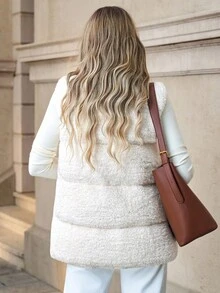 Solivie Women's Casual Solid Color Vest Jacket, Autumn/Winter