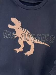 Loomiva 2件套小男孩卡通动物印花柔软针织圆领长袖套头衫和松紧腰裤 - 彩色 - 查看 4