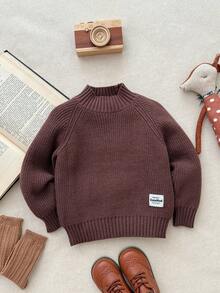 Blossori Young Boys' French Elegant Pullover Sweater Autumn Winter Clothes ForGirln - Brown - View 1