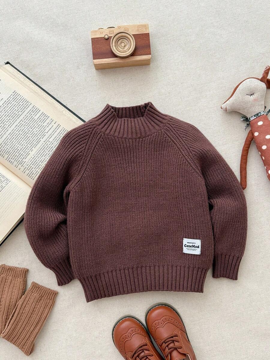 Blossori Young Boys' French Elegant Pullover Sweater Autumn Winter Clothes ForGirln - Brown - View 1