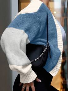 SAYEHFBABY Women's Casual Simple Color Block Loose Cardigan Fall Winter Cloth For Women - Multicolor - View 8