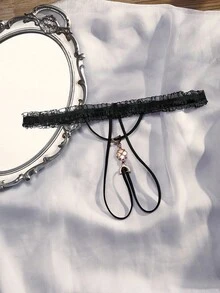 SpicyHot Pearl Decor Sexy Panties For Women, Going Out Thongs String Goth Accessories Lingerie Set