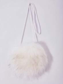 SHEIN Tween Girl Fashionable Laser Hooded Jacket With Faux Fur Collar, Winter - Silver - View 6