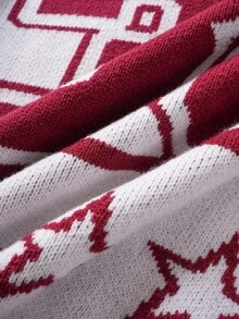 ROMWE MEN Street Life Maglione a maniche lunghe casual da uomo in maglia jacquard a contrasto di colore, autunno/inverno