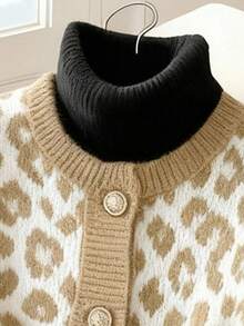 GlowEve 时尚豹纹圆领女式针织背心开衫 - 彩色 - 查看 3