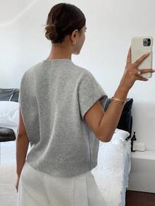 Siren Gaze Áo thun tay ngắn màu xám họa tiết hươu chạy màu đen thanh lịch, thêu logo chân thực, phong cách đa năng, thích hợp cho đầu thu - trắng - Xem 2