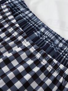 4件套男童格子长袖上衣和裤子睡衣套装 - 彩色 - 查看 6