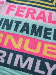 ROMWE MEN Street Life Men's Striped Jacquard Crew Neck Long Sleeve Sweater, Autumn/Winter - Multicolor - View 7