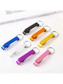 1/16/50/100个装便携式啤酒开瓶器钥匙扣迷你口袋铝合金饮料啤酒开瓶器婚礼派对回礼，适用于户外活动、露营，父亲节礼物 - 彩色 - 查看 2