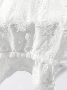 Regalyn 大码女式休闲刺绣镂空荷叶边下摆阔腿裤