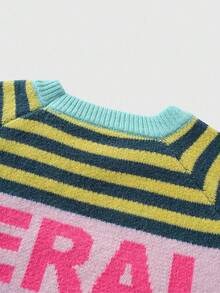 ROMWE MEN Street Life Men's Striped Jacquard Crew Neck Long Sleeve Sweater, Autumn/Winter - Multicolor - View 6