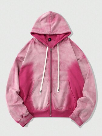 Street Life Herren Vintage gewaschener Zebra-Muster Reißverschluss Hoodie Sweatshirt, Herbst/Winter