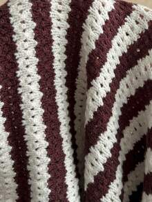 Soleia Vestido de punto ajustado con mangas acampanadas y bloques de color para mujer, adecuado para fiesta, vacaciones, estilo bohemio, romántico floral, vacaciones, lino, vestido de punto a rayas, vestido de punto hombros descubiertos, vestido de punto, ropa de otoño e invierno para mujer - Marrón - Ver 6