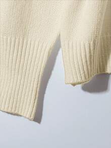 SHEIN Franclia 2件套女士高端优雅针织毛衣，白色，秋冬 - 杏色 - 查看 3