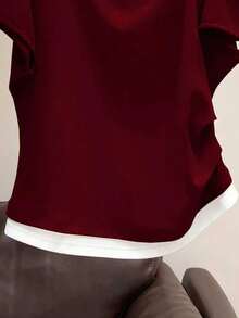 SHEIN Women's Oblique Shoulder 2 In 1 Short Sleeve T-Shirt, Summer