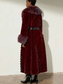 Aveloria Modichic 2025 European Style Faux Fur Coat, Slim Fit Waist Design Jacket, Autumn/Winter New Arrival